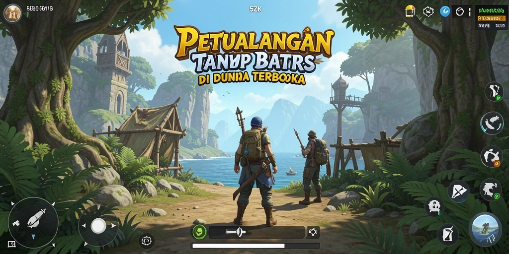 Screenshot gameplay 5ZK menampilkan eksplorasi luas dunia terbuka.