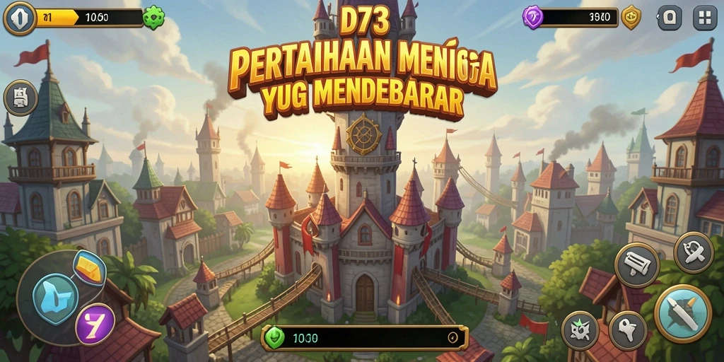 Gameplay D73 yang menegangkan dalam pertahanan menara.