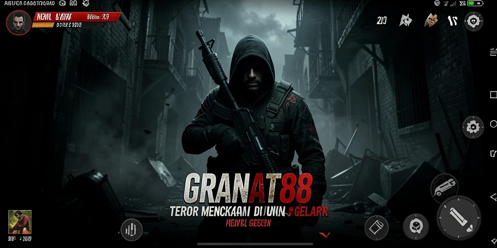 Screenshot utama GRANAT88 menampilkan atmosfer kelam dan seram.