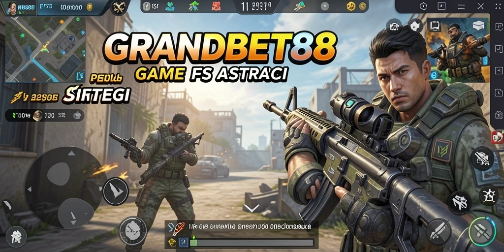 Tangkapan layar menampilkan aksi seru dalam gameplay FPS di GRANDBET88.