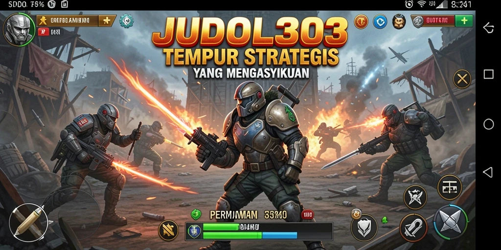 Screenshot gameplay JUDOL303 menunjukkan aksi tempur yang mendebarkan.