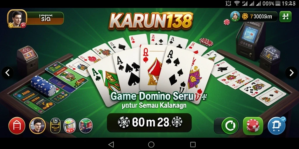 Tampilan screenshot permainan Domino KARUN138 yang seru dan interaktif.