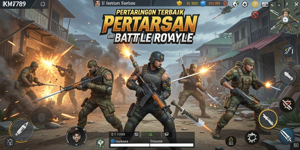 Screenshot KM789 yang menampilkan intensitas gameplay Battle Royale.