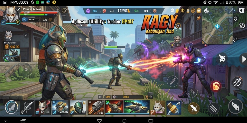 Screenshot MPO303 menampilkan antarmuka pengguna yang sederhana dan fitur aplikasi Utility.