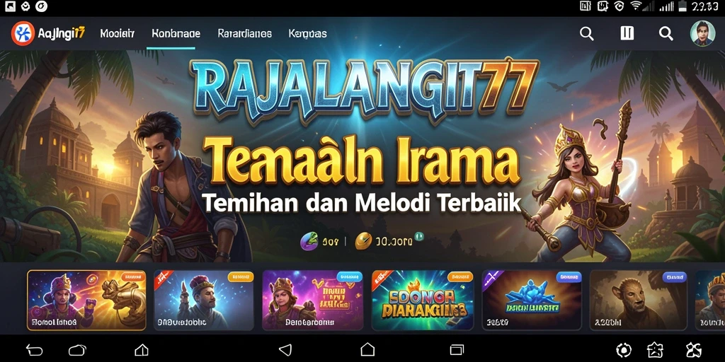 Tangkapan layar utama dari gameplay RAJALANGIT77 menampilkan aksi musik yang seru.