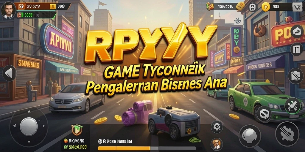 Tampilan gameplay RPYYY dengan elemen manajemen bisnis yang menarik.