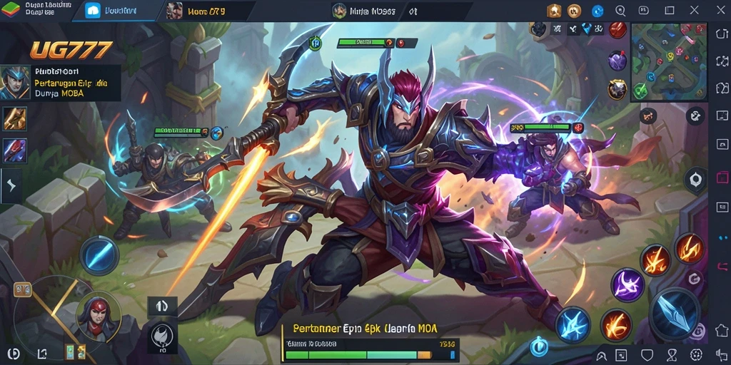 Tangkapan layar pertarungan seru dalam game MOBA UG777.